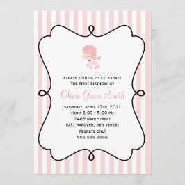 Invitación Dulce fiesta de cumpleaños de las niñas de canapé 