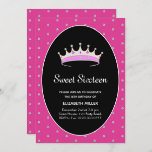 Invitación Dulce fiesta de cumpleaños de princesa de diamante