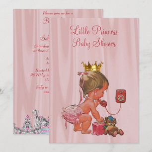 Invitación Dulce Fiesta de Cumpleaños de Princesa Rosa para B