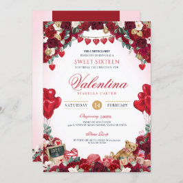 Invitación Dulce fiesta de cumpleaños de San Valentín 16
