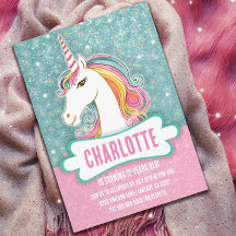 Dulce fiesta de cumpleaños de Unicornio rosa y azu