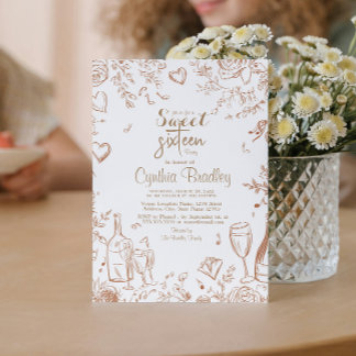 Invitación Dulce fiesta de cumpleaños dieciséis