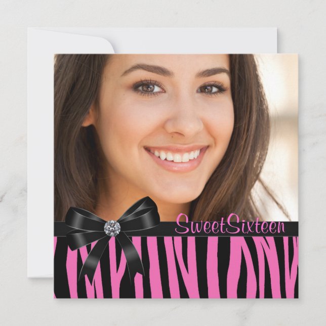 Invitación Dulce fiesta de cumpleaños dieciséis (Anverso)