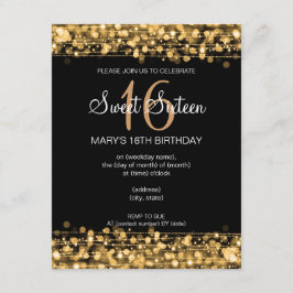 Invitación Dulce fiesta de cumpleaños esparce oro