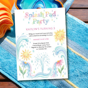 Invitación Dulce Fiesta de Cumpleaños Infantil con Piscina de