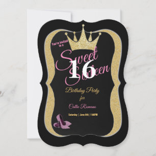Invitación Dulce fiesta de cumpleaños número 16 de Pink Stile