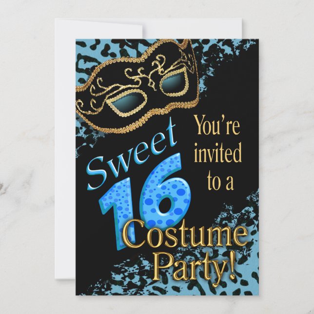 Invitación Dulce Fiesta de disfraces de mascarada 16 (Anverso)