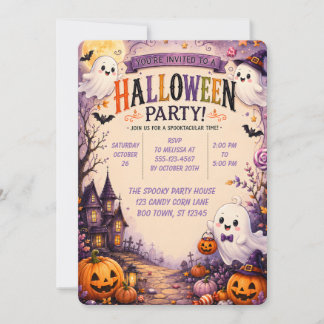 Invitación 👻🎃 Dulce Fiesta de Halloween de Fantasmas Espelu