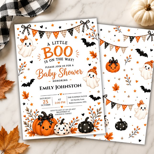 Invitación Dulce Fiesta de Halloween para el Bebé Little Boo  (Subido por el creador)