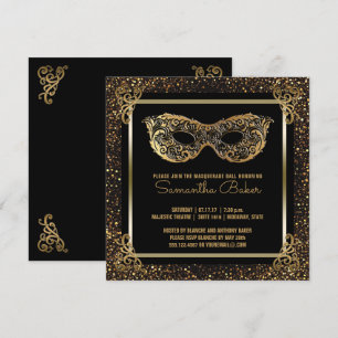 Invitación Dulce Fiesta de Masquerade 16   Dulce Dieciséis Or