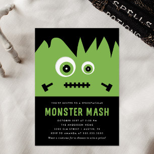Invitación Dulce Fiesta de Monstruos de Halloween