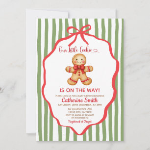 Invitación Dulce fiesta de Navidad de pan de jengibre para be