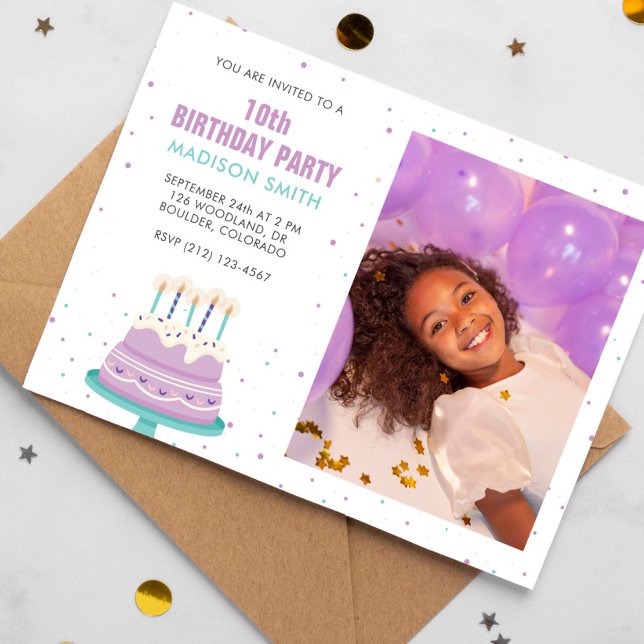 Invitación Dulce Fiesta de Pasteles de Cumpleaños para Niños (Subido por el creador)