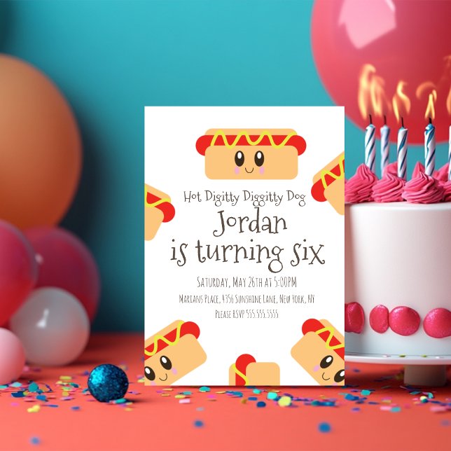 Invitación Dulce Fiesta de Perrito Caliente Diggity BBQ  (Subido por el creador)