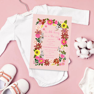 Invitación Dulce fiesta de revelación de gemelos Conejo conej