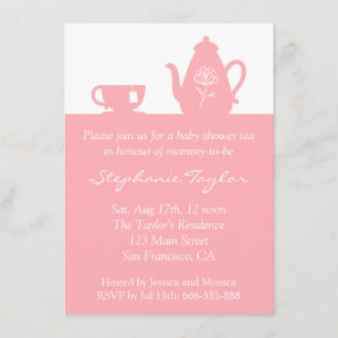 Invitación Dulce fiesta de té para el baby shower de la futur