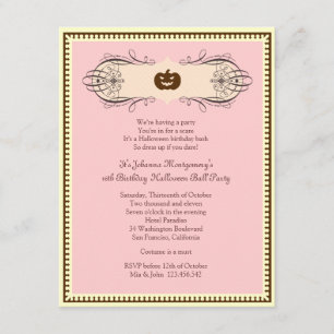 Invitación Dulce Fiesta de vestuario de bolas de Halloween