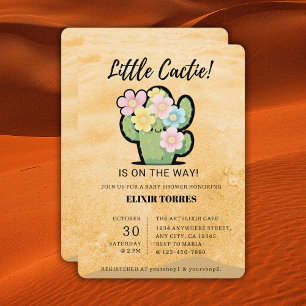 Invitación Dulce Fiesta Floral Pequeña Cuctie Kawaii para el 