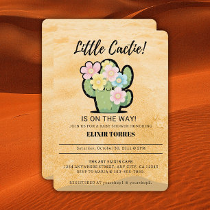 Invitación Dulce Fiesta Floral Pequeña Cuctie Kawaii para el 