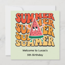 Invitación Dulce Fiesta Retro Verano Sandía Groovy
