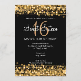 Invitación Dulce Fiesta Sparkles Gold