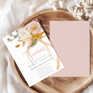 Invitación Dulce Floral de Otoño Primavera Su Gemelo Fiesta d