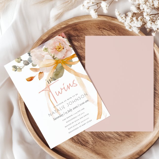 Invitación Dulce Floral de Otoño Primavera Su Gemelo Fiesta d (Subido por el creador)