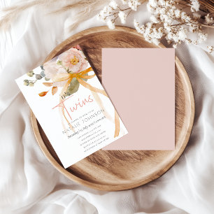 Invitación Dulce Floral de Otoño Primavera Su Gemelo Fiesta d
