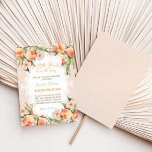 Invitación Dulce Floral Rosa de Mel Verano Ducha de Bebé Niña