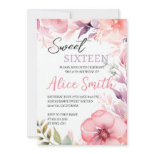 Dulce Floral Rosa Rubor Dieciséis Cumpleaños