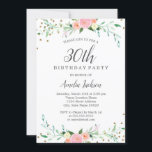 Invitación Dulce floral Sparkle Confetti 30 Fiesta de cumplea<br><div class="desc">Más invitaciones florales de cumpleaños en la Pequeña Tienda Bayleigh!</div>