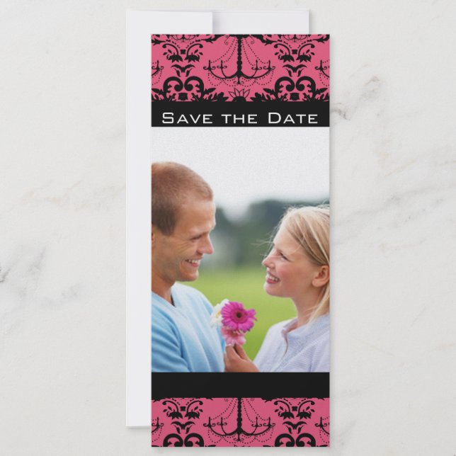 Invitación Dulce Frambuesa y Candil Negro Ahorre la Fecha (Anverso)