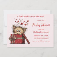 Dulce gatito de dibujos animados en una caja para