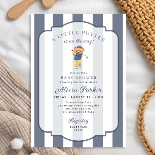 Invitación Dulce golfista en camino chico ducha de bebé