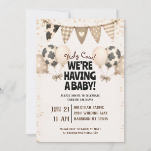 Invitación Dulce granja vaca Baby Shower