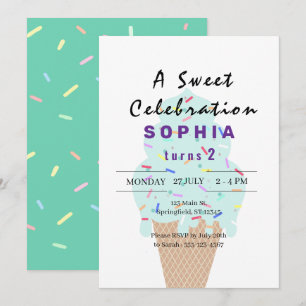 Invitación Dulce helado cumpleaños