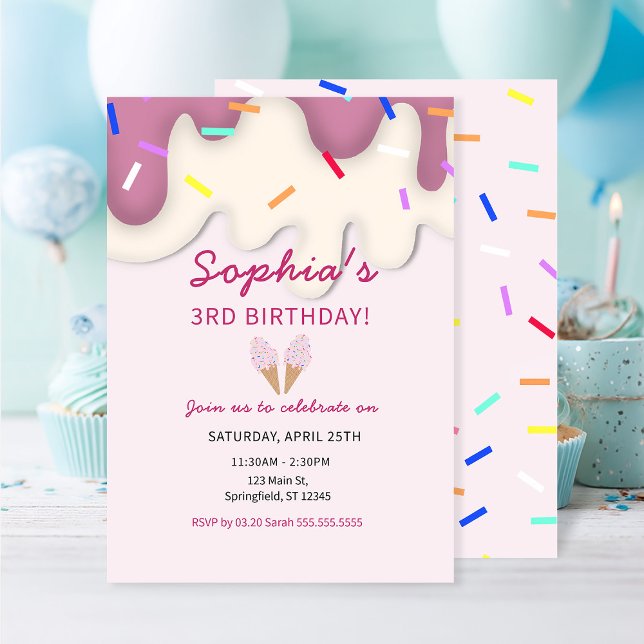 Invitación Dulce helado cumpleaños (Subido por el creador)