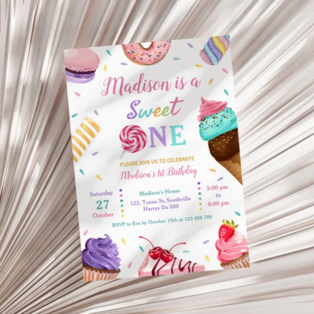 Invitación Dulce helado de primer cumpleaños, Fiesta Donuts (Subido por el creador)