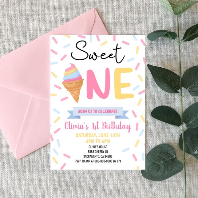 Invitación Dulce helado primer cumpleaños (Subido por el creador)