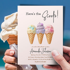 Invitación Dulce helado verano aquí Scoop Baby Shower