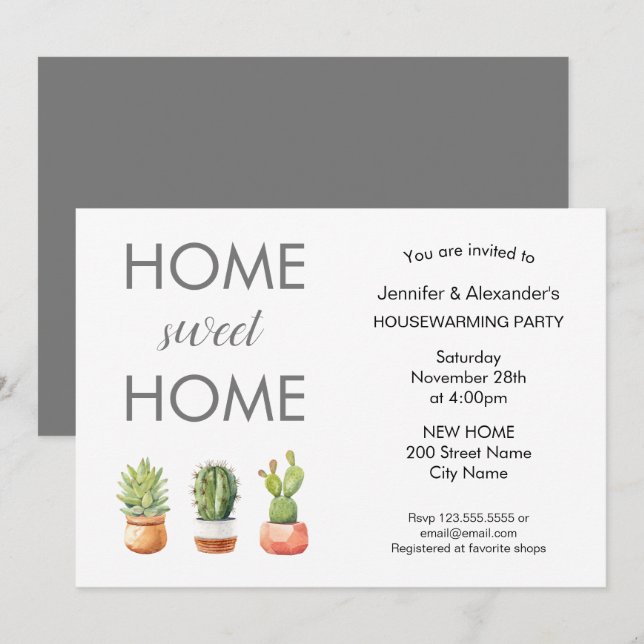 Invitación Dulce hogar Fiesta calentador de casa (Anverso / Reverso)