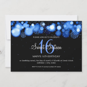 Invitación Dulce invierno Dieciséis días de fiesta azul