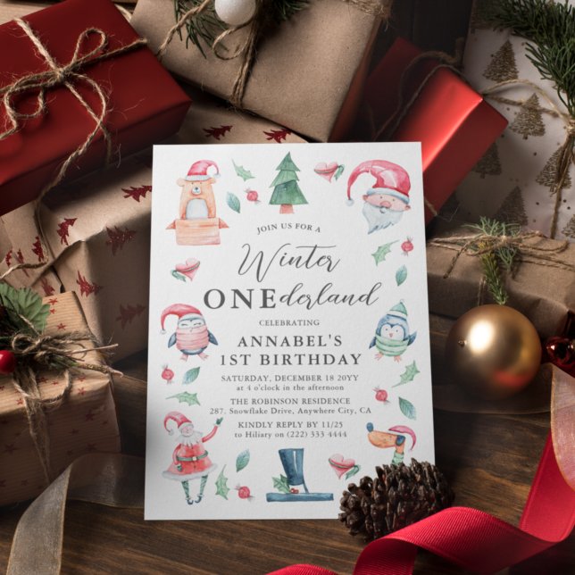 Invitación Dulce invierno ONEderland cumpleaños de Navidad 1 (Subido por el creador)