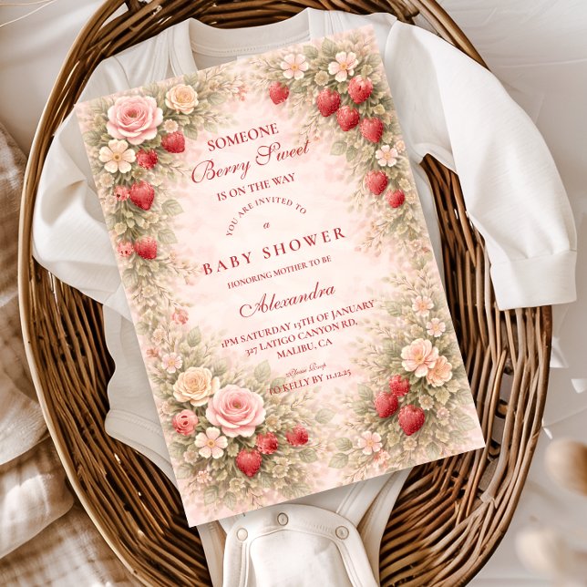 Invitación Dulce Jardín de Fresas (Subido por el creador)