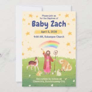 Invitación Dulce Jesús acuarela bebé bautizo bautismo