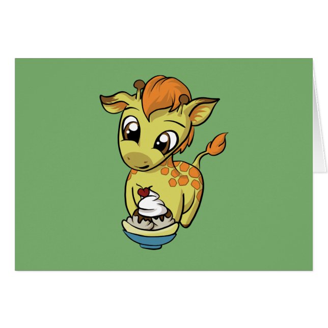 ¡Invitación dulce! Jirafa (Anverso (Horizontal))