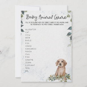 Invitación Dulce Juego de Animales para Baby Shower de Perro