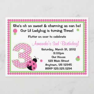 Invitación Dulce Ladybug Tres