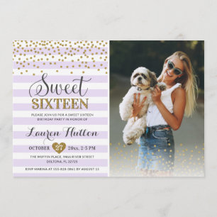 Invitación Dulce Lavender Dieciséis cumpleaños, foto