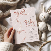 Dulce lazo de cinta de género neutral para baby sh